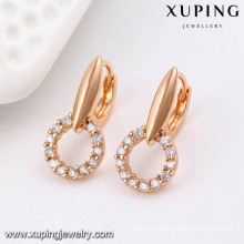 91490 Fashion Fancy CZ Diamond Rose Gold Color Imitation Jewelry Earring Hoop